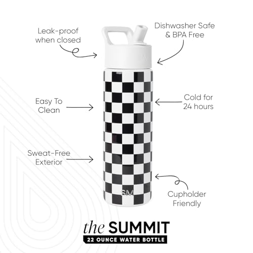 Simple Modern Water Bottle with Straw Lid | Vacuum Insulated Stainless Steel Metal | Reusable Leak Proof BPA-Free Cup for ...