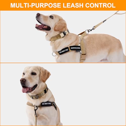 Annchwool No Pull Dog Harness,Heavy Duty Reflective Collar & Leash Set-Leash with Double Handle & Car Seatbelt Clip-Easy C...