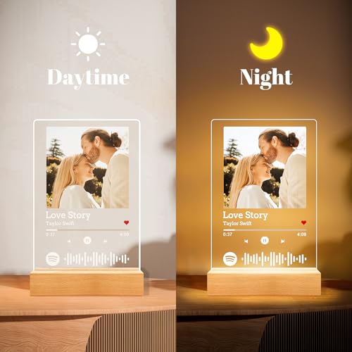 Custom Spotify Plaque, Custom Picture Frames, Personalized Acrylic Song Plaque Photo Frame, Personalized Anniversary Birth...