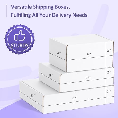 Eupako 30 Pack Small Shipping Boxes Assorted Sizes, 6x4x3, 7x5x2, 9x6x2-10 PCS Each Small Boxes, White Corrugated Box Mail...