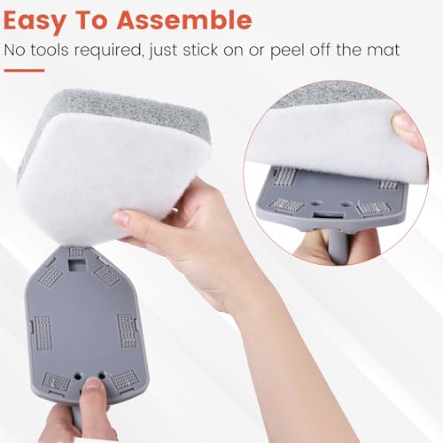 Wlich Scouring Pads Microfiber Cloth Refills 6 Pack, Fit Tub Tile Scrubber Brush Cleaning, Reusable Scouring Scrub Pad and...