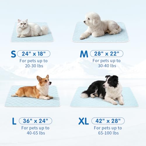 KMIRTNE Dog Cooling Mat - Instant 6-12°F Drop, Cooling Mat for Pets Q-MAX >0.5 & Machine Washable, Anti-Slip Bottom, Cool ...