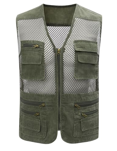 Gihuo Men's Fishing Safari Vest with Pockets for Summer Travel
