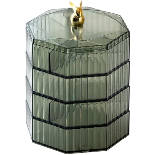 Lifeuping Jewelry Organizer with Handle, 4-Layer Acrylic Jewelry Box, Clear Jewelry Boxes for Women Girls, Make up Earring...