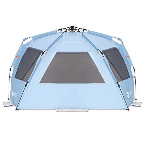 Easthills Outdoors Instant Shader Enhanced Deluxe XL Beach Tent Easy Setup 4-6 Person Popup Sun Shelter 99" Wide for Famil...