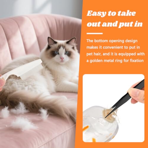 6Pcs Cat Hair Keepsake Keychain, Transparent Creative Pet Fur Keepsake Keychain with Cat Hairs Comb & Tweezers Tool, Anima...