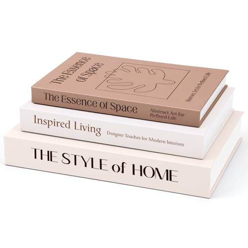 XKDOUS Set of 3 Aesthetic Decorative Books for Home Decor Coffee Table Books Hollow Keepsake Photo Storage Boxes Modern Sh...