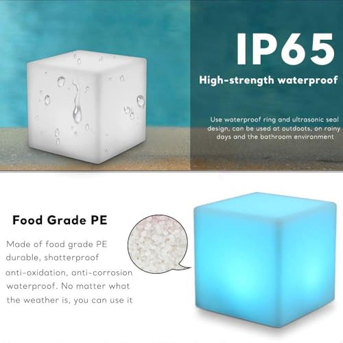 COPU 6 inch Rechargeable LED Cube Light, 16 Colors Changing Tesseract Light Cubes w/Remote, Dimmable Cosmic LED Cube Mood ...