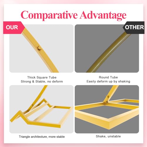 Wokceer Round Backdrop Stand 8FT Gold Wedding Arch Metal Circle Balloon Arch Stand for Birthday Party Wedding Bridal Showe...