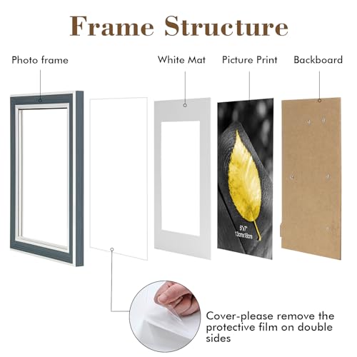 Daofary 5x7 Picture Frame Set of 6, vintage picture frames Rustic Farmhouse Photo Frame, Display 4x6 with Mat or 5x7 Witho...