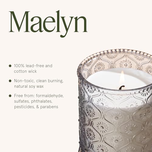 LA JOLIE MUSE Linen Cotton Oasis Scented Candle - Cotton, Jasmine & Warm Musk | 6 oz Natural Soy Wax | 40 Hours Clean Burn...