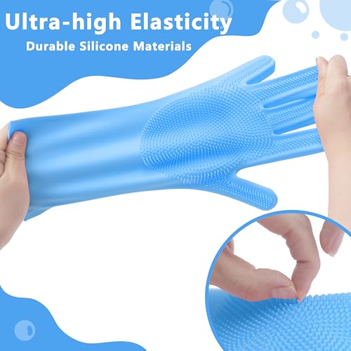 Maiiu Pet Grooming Gloves—Heat Resistant Dog Washing Gloves with High-Density Teeth, Dog Bath Scrubber with Enhanced Five ...