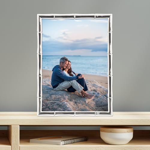 Lawrence Frames 710157 Silver Metal Bamboo 5x7 Picture Frame