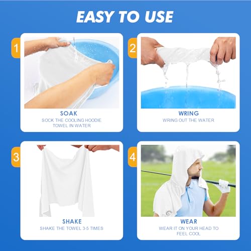 CSITE 3 Pack Cooling Hoodie Towels for Neck and Face, UPF 50 Sun Protection & Instant Cooling, Ice Towels for Hot Weather,...