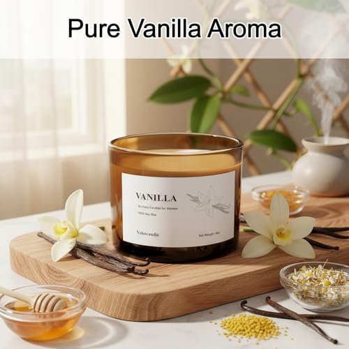 VOHO Vanilla Wickless Candles for Candle Warmer Lamp, 9oz Soy Candles with Stirring Spoon & Lid, Vanilla Candle for Annive...