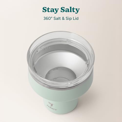 REDUCE Saltini 16 oz Cocktail Tumbler - Insulated Margarita Tumbler with Lid - Keeps Drinks Cold for 10 Hours - 360 Sippab...