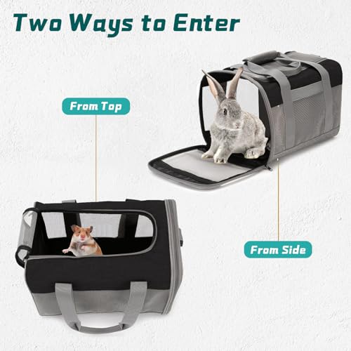 PINVNBY Bunny Carrier for Travel Camping Outdoor, Small Pet Carrier, Guinea Pig Carrier, Breathable Pet Portable Hand Bag ...