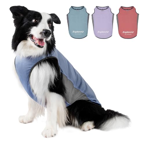 ExploreU Dog Shirt, Cooling Vest Lightweight Breathable, Dog T-Shirts All-Season UV Protection Pet Clothes Quick Dry Soft ...