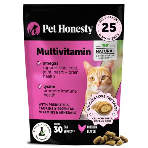 Cat Multivitamin Crunchy & Creamy Chews - Cat Treats for Health + Immune, Joint Support, Skin & Coat, & Digestion - Vitami...