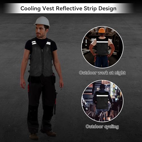 KkaFFe Cooling Vest for Hot Weather, Adjustable Cooling Jacket Safety Vest/Running Lightweight Vest/Reflective Vest/Ice Vest