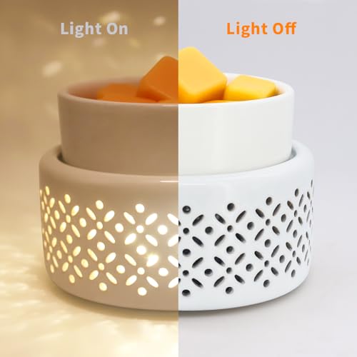 VICTORIA AROMA Ceramic Wax Melt Warmer - LED Night Light Candle Wax Warmer for Scented Wax, Electric Fragrance Wax Melter ...