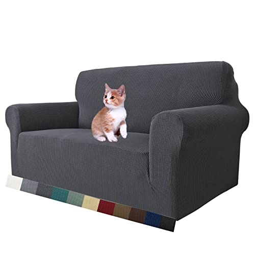 MAXIJIN Stretch Loveseat Sofa Slipcovers 1 Piece Love Seat Couch Covers for 2 Cushion Couch Non Slip Sofa Cover Washable D...