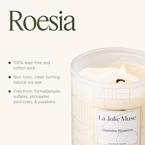 LA JOLIE MUSE Jasmine Candle, Mothers Day Gifts Candles for Women with Gift Box, Scented Candles for Home Scented, Luxury ...