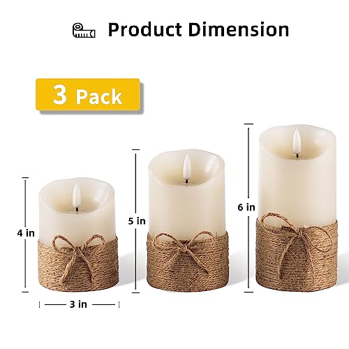 AKU TONPA Flameless Candles Battery Operated Pillar Real Wax Electric LED Candle Gift Set with Remote Control and Timer, ...