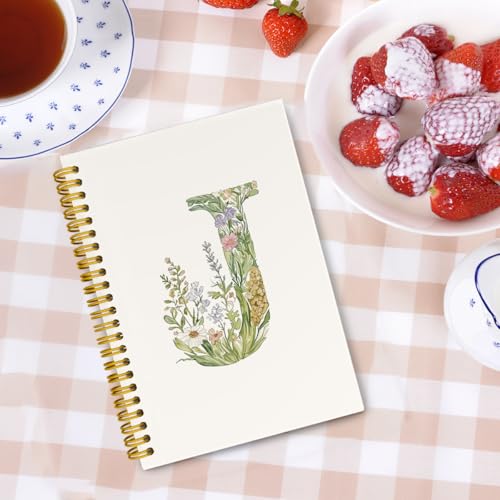 IORAFOUDUO Spring Floral Initial Letter J Journal Notebook, Cute Personalized Journaling Notebooks, Monogrammed Gifts for ...