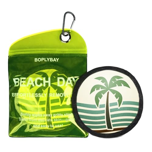 BOPLYBAY Natural Sand Remover Pouch for Beach | Aloe & Oat Powder, Talc-Free & Hypoallergenic | Waterless Cleaner for Fee...