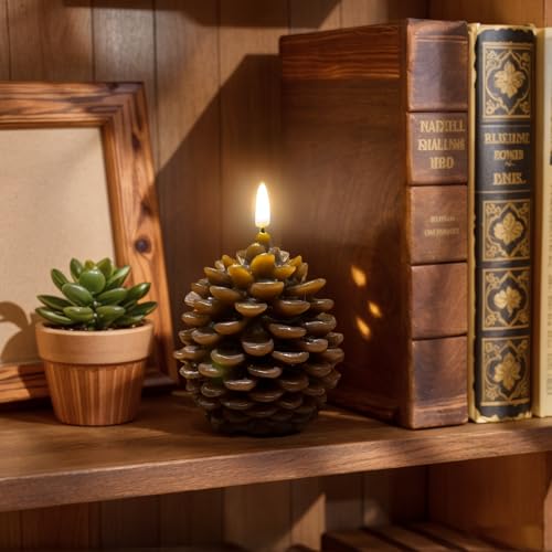 xin ming Flameless Candles, Battery Operated LED Candles with Timer, Dimmable Warm White Flickering Light, Ideal for Rusti...