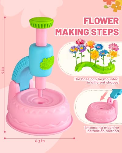 DIY Art Flower Toys Include Extra Accessories Set, Arts and Crafts Activity Kit for Kids, Flower Garden Building Toys for ...