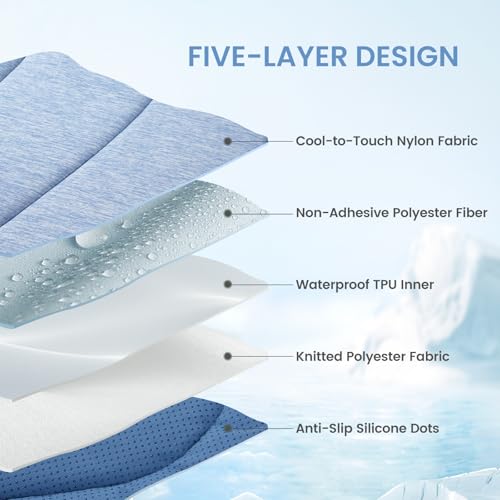 Cozy Bliss Cute Shell Shape Cooling Mat for Small Dogs and Cats, Non-Slip, Leakproof Washable Pet Cooling Mat for Hot Weat...