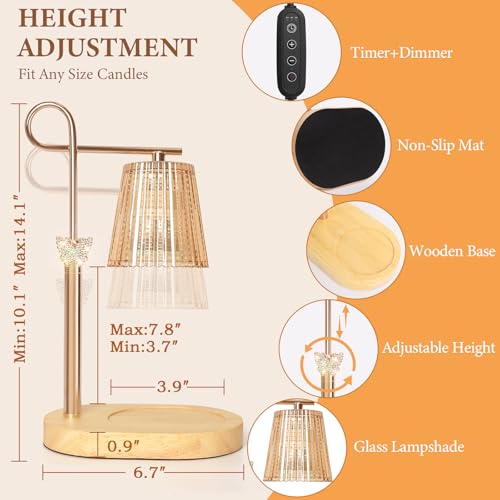 SHARE&CARE Candle Warmer Lamp - Valentine's Festive Metal Wax Melter with Timer & 4 Dimming Modes, Gift-Ready for Women, C...