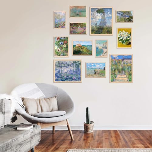 KBKBART Claude Monet Eclectic Wall Art, Monet Prints for Wall Decor, Eclectic Home Decor Canvas Impressionist Painting, Mo...
