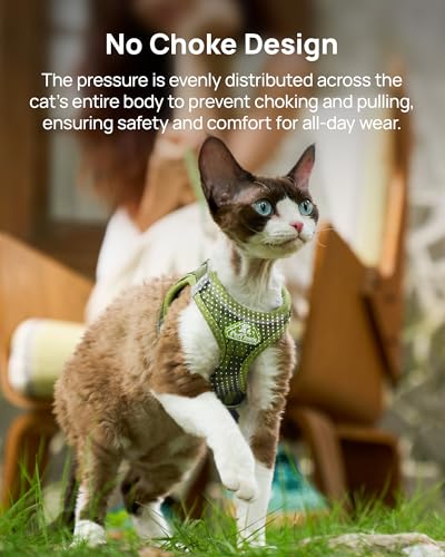 PetThem Upgraded Cat Harness and Leash Set - Step-in Escape Proof Adjustable Cat Harness, Comfortable Soft Lightweight, Re...