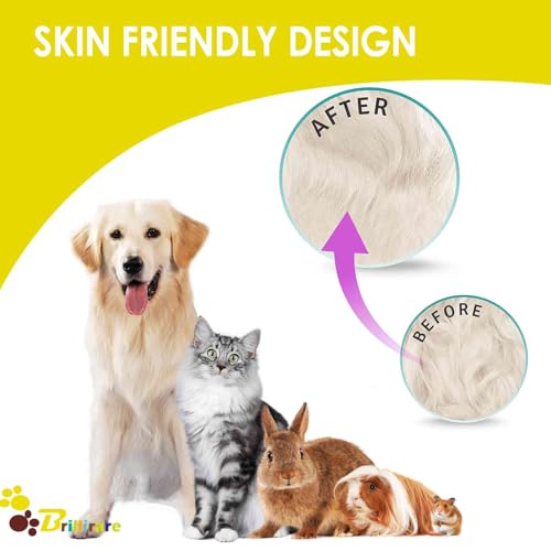 BRILLIRARE 2 Pack Dog Grooming Bath Brush, Premium Soft Silicone Pet Brushes with Handle, Shampoo Soothing Comb for Wet Dr...