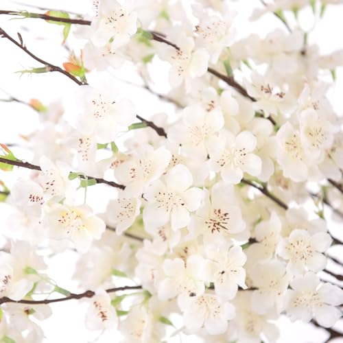 INXUGAO 12 PCS Faux Cherry Blossom Branches Decor 18.11 Inch Fake Artificial Cherry Flowers for Home Indoor Decoration Vas...