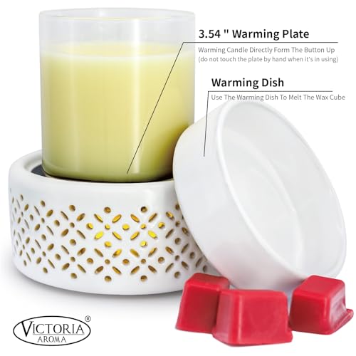 VICTORIA AROMA Ceramic Wax Melt Warmer - LED Night Light Candle Wax Warmer for Scented Wax, Electric Fragrance Wax Melter ...