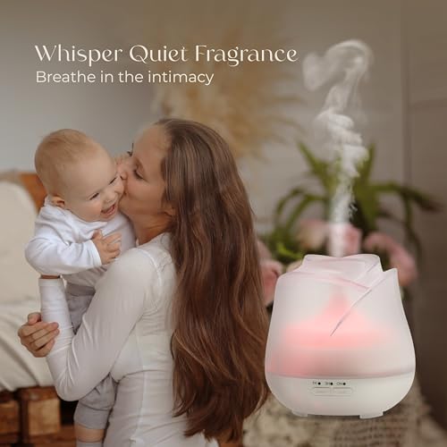 Earnest Living Rose Essential Oil Diffuser 150ml – Mini Ultrasonic Aromatherapy Humidifier for Bedroom & Desk, Quiet Mist,...