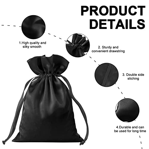 BeiLeiNiceHK 30pcs Satin Gift Bags Black Drawstring Bag,Gift Pouches For Christmas,Wedding Favor Bags,Small Jewellery Pouc...