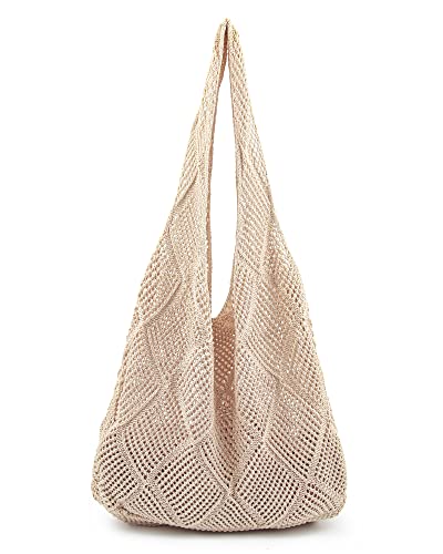 Stizimn Crochet Mesh Beach Tote Shoulder Handbags Hobo Summer Aesthetic Women's Bag