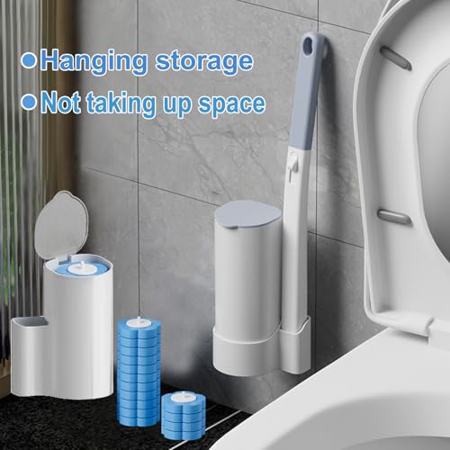 Ucaimao 2 Pack Disposable Toilet Brush and Holder Set,Extended Handle with 48 Cleaner Refills Toilet Brush for Toilet Bowl...