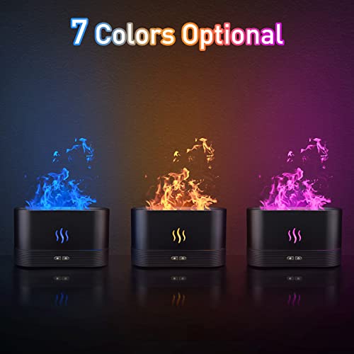 Colorful Flame Air Aroma Diffuser Humidifier, Upgraded 7 Flame Colors Noiseless Essential Oil Diffuser for Home,Office,Yog...