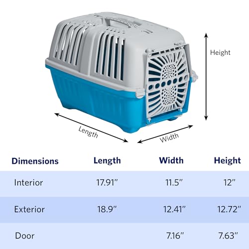 MidWest Homes for Pets Spree Travel Carrier - Hard-Sided Dog & Cat Carrier, Small Pet Travel Crate with Handle, Ventilated...