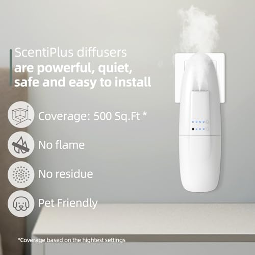 ScentiPlus Waterless Nano Scent Air Machine for Home, Plug-in Cold-Air Essential Oil Diffuser, Luxury Hotel Fragrance Atom...