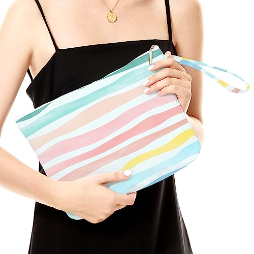 Fokongna Wet Dry Bag, Wet Bag for Swimsuit Travel Beach Bag, Diaper Bag Toiletry Bag Waterproof Large Makeup Bag, Zipper P...