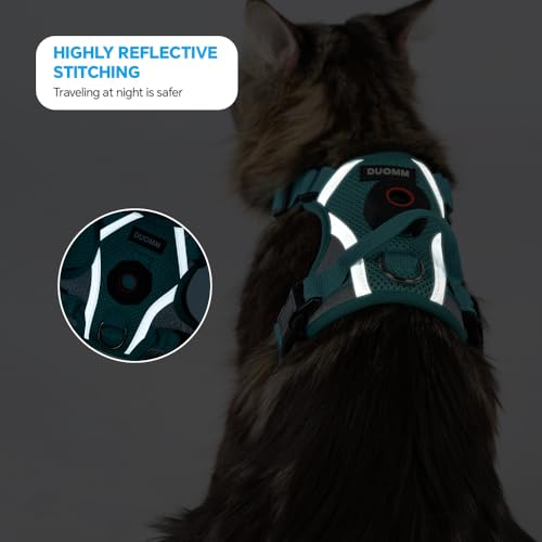 Cat Harness and Leash Set with AirTag Holder: Upgraded Escape Proof Vest with Lead for Small Dog Puppy Large Cat Walking，S...