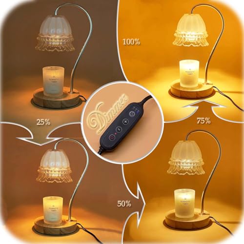 Candle Warmer Lamp with Timer Dimmer, Wax Warmer Lamp for Jar Candles with 2 Bulbs, for Women Mom, Best Valentine's Day an...