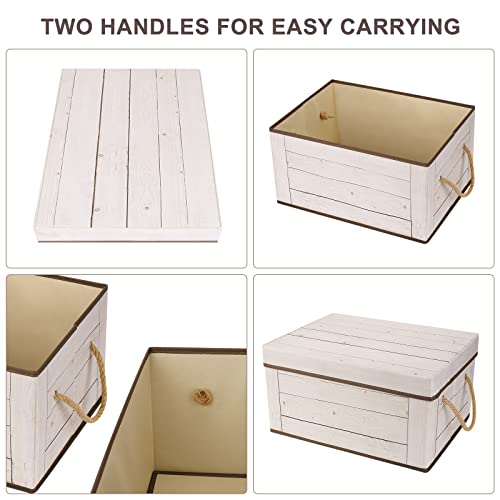 Livememory Memory Box for Keepsake, Decorative Storage Box with Lids and Handles - L15.7 x W11.8 x H7.9 In (Not Made of Wood)